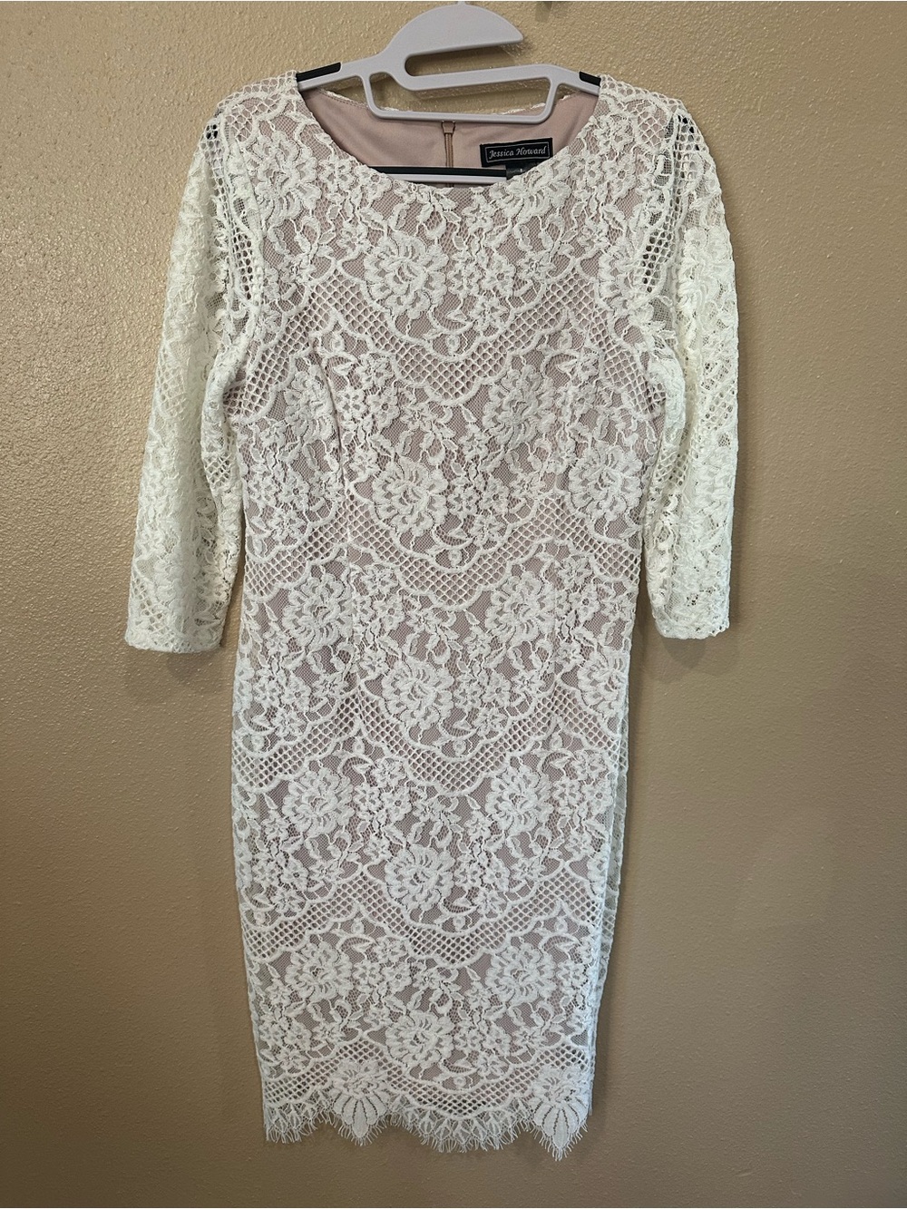 Jessica Howard Ivory Lace Sheath Dress
